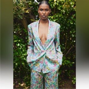 Zara floral blazer